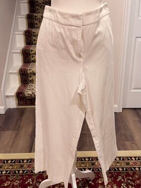 LOFT White High-Rise Wide-Leg Pants